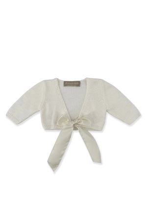 Cloud white organic cotton cardigan LA STUPENDERIA KIDS | SJSC72102X50.